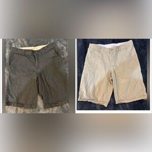Two pair - Cat & Jack Kid’s Black and Tan Flat Front Shorts